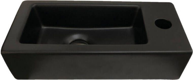 Douche Concurrent Fontein Farnetta Rechthoek Rechts 37x18x9cm Keramiek Mat Zwart - Foto 2