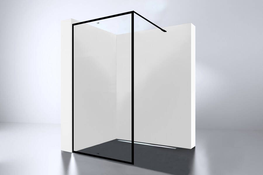 Best Design For You inloopdouche 120x200cm veiligheidsglas mat zwarte lijst rondom met anti kalk 4010490