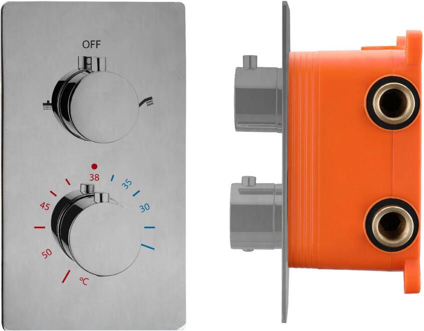 Sapho Douchekraan Inbouw Best Design Ore Thermostaatkraan 2-weg RVS-304 (incl. inbouwdeel)