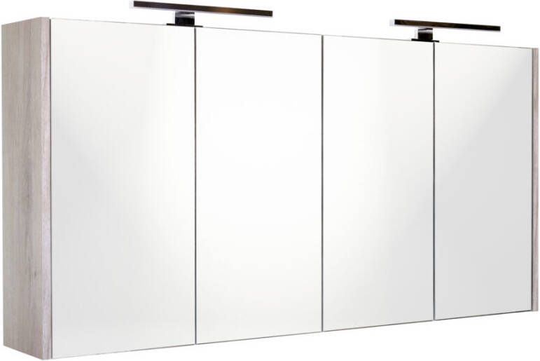 Best Design Halifax spiegelkast 120x60cm met opbouwverlichting MDF grijs eiken 4014740