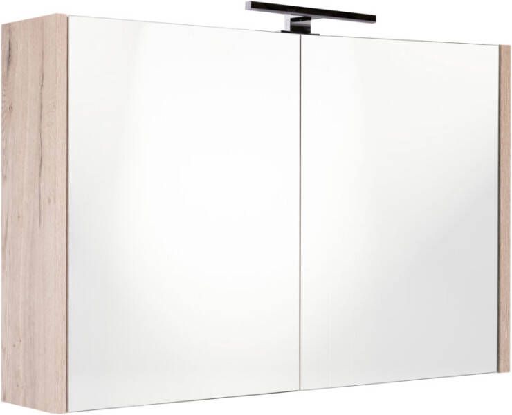Best Design Halifax spiegelkast 100x60cm met opbouwverlichting MDF houtlook 4014650
