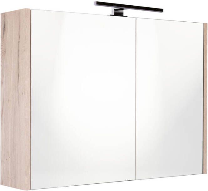 Best Design Halifax spiegelkast 80x60cm met opbouwverlichting MDF houtlook 4014640
