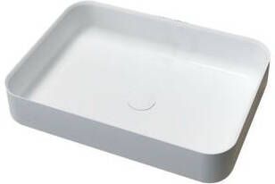 Douche Concurrent Waskom Opbouw Dipsy Rechthoek 55x40x13cm Solid Surface Mat Wit