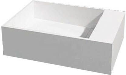 Douche Concurrent Wastafel Hangend U50 Rechthoek 50x30x15cm Solid Surface Glans Wit Zonder Kraangat