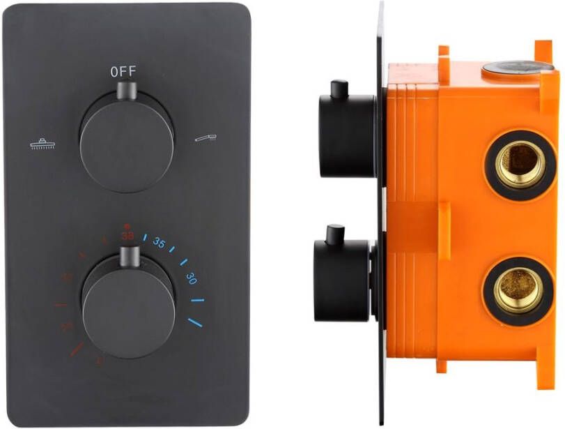 Best Design Lacora inbouwthermostaat & inb.box 2 functies 1 2 ronde knoppen 4006180