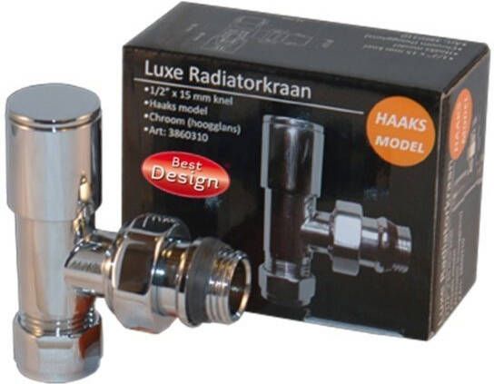 Best design Luxe Radiatorkraan Haaks Chroom