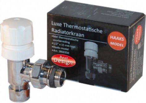 Best design Luxe Radiatorkraan Haaks Chroom