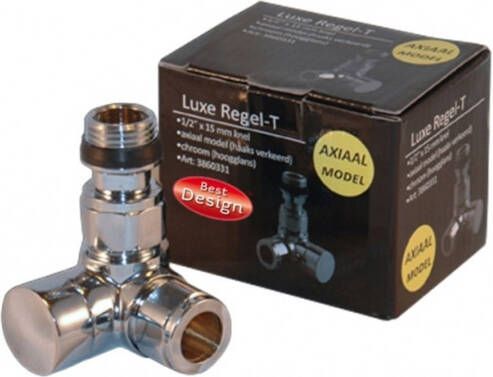 Best Design Voetventiel Axiaal (Haaks Verkeerd) Luxe Regel T 1 2x15mm Chroom