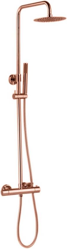 Doucheset Lyon Opbouw Rose Mat Goud Messing Thermostaatkraan Glijstang Regendouche Handdouche