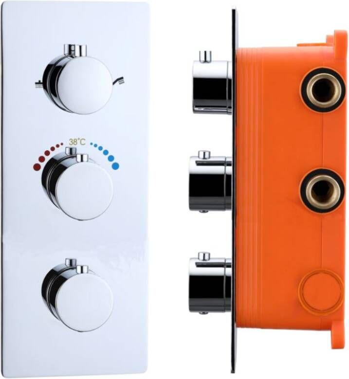 Best Design Magna inbouw thermostaat & Inb.box 3 functies 1 2 ronde knoppen 4007470