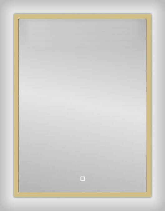 Best Design Nancy Isola spiegel rechthoekig met led verlichting 60x80 cm goud mat verticaal