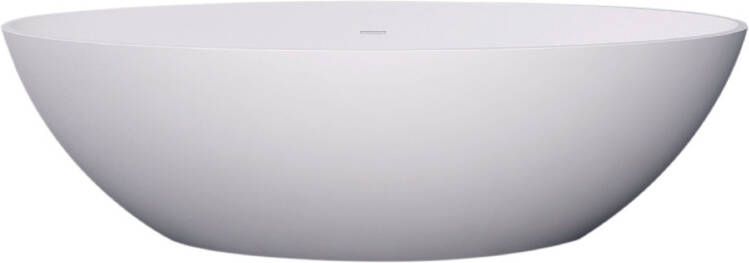 Douche Concurrent Ligbad Vrijstaand Solid Ovaal 85x180x50cm Solid Surface Glans Wit met Badwaste en Overloop - Foto 2