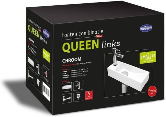 Best design One pack Fonteincombinatie Queen links glanzend wit