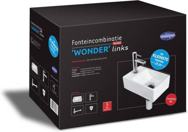 Best design One pack Fonteincombinatie Wonder links glanzend wit
