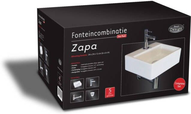 Best design One pack Fonteincombinatie Zapa glanzend wit