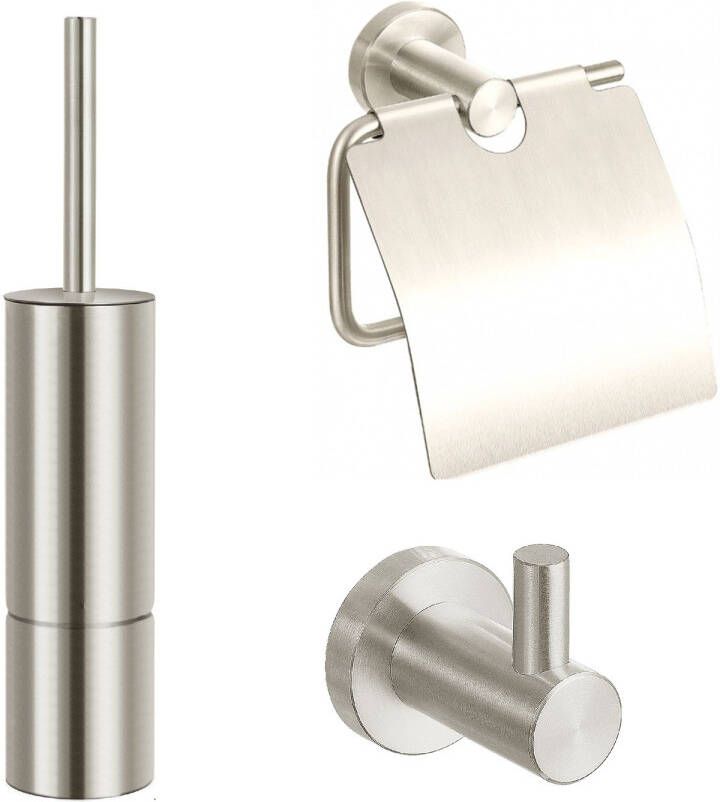 Best design One Pack Luxe Ore toilet accessoires set geborsteld RVS