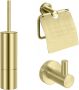 Best Design Nancy toilet accessoireset 3-delig met toiletborstelhouder toiletrolhouder en handdoekhaak mat goud 4011950 - Thumbnail 2