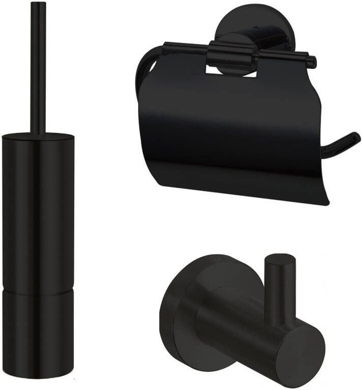 Best design One Pack Nero toilet accessoires set mat zwart