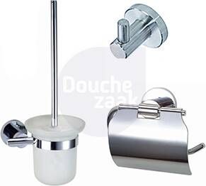Best Design Rome toiletset met toiletborstelgarnituur closetrolhouder en handdoekhaak RVS hoogglans chroom 3862770 - Foto 3