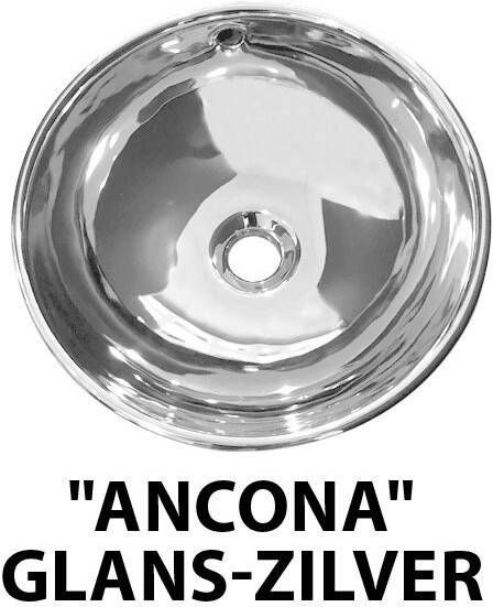 Best design Opbouw-waskom Ancona Glans-Zilver Ø=38cm H=16cm