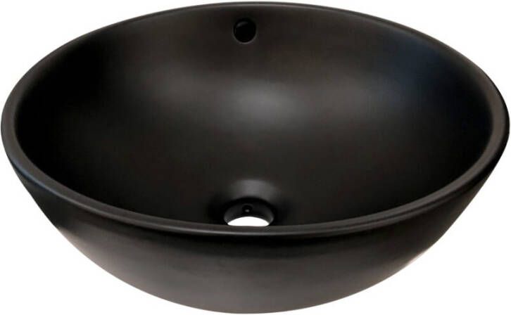 Douche Concurrent Waskom Opbouw Ancona Rond 38x38x16cm Keramiek Mat Zwart