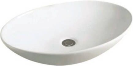 Douche Concurrent Waskom Opbouw Oval Ovaal 50x43x11cm Keramiek Glans Wit