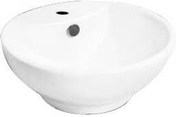 Douche Concurrent Waskom Opbouw Soree Rond 45x45x17cm Keramiek Glans Wit 1 Kraangat Overloop