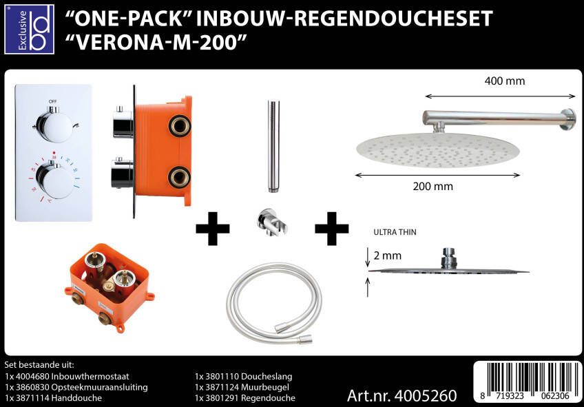 Best Design Regendoucheset Verona M200 Inbouw Met Inbouwbox Chroom