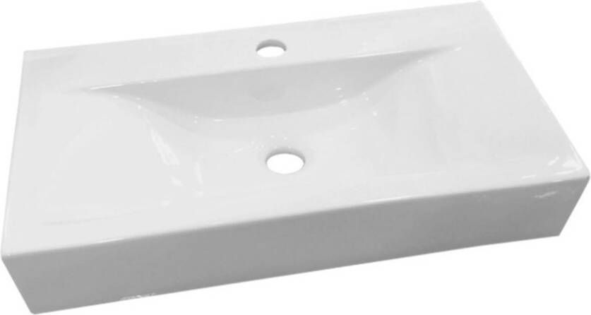 Douche Concurrent Wastafel Opbouw Hangend Begee Rechthoek 62x32 5x11cm Keramiek Glans Wit 1 Kraangat
