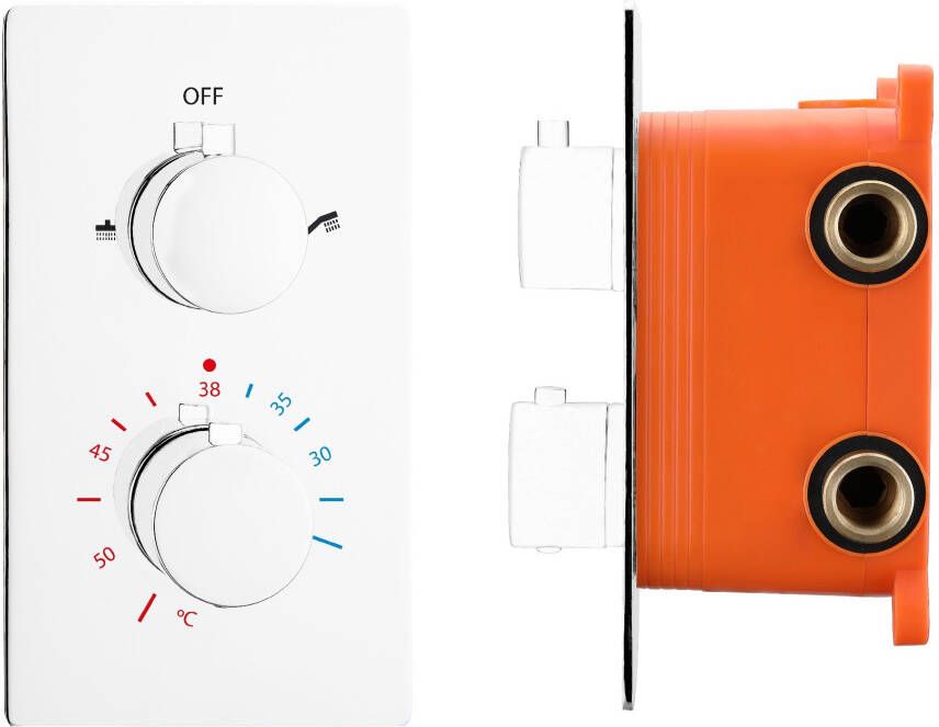 Sapho Douchekraan Inbouw Best Design White Thermostaatkraan 2-weg Mat Wit (incl. inbouwdeel)