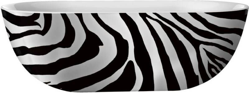Douche Concurrent Ligbad Vrijstaand Best Design Ovaal 86x180x60cm Hoogwaardig Acryl Color Zebra met Badwaste