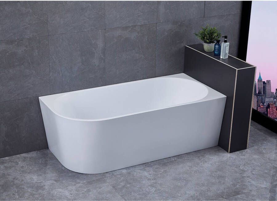 Blue Label Blu Rasmus half vrijstaand bad rechts 180x80 glans wit