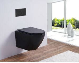 Blue Label Blue Balder randloos toilet mat zwart