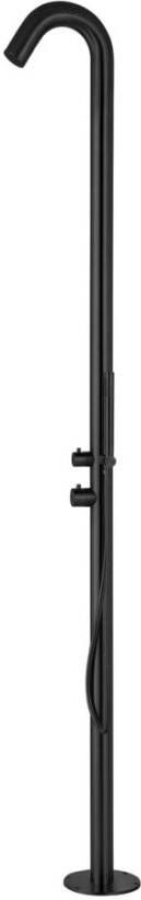 Boss & Wessing Thermostatische Buitendouche BWS Tube Met Handdouche Inclusief Inbouwdeel Mat Zwart 316S - Foto 1