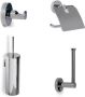 BLUE LABEL Vida toiletset toiletborstel toiletrolhouder reserverolhouder en haakje chroom FK8001CH - Thumbnail 1