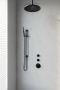 Brauer Mat zwarte thermostatische inbouw regendouche set 18 met 30 cm douchekop plafondarm staaf handdouche doucheslang en geïntegreerde glijstang - Thumbnail 3