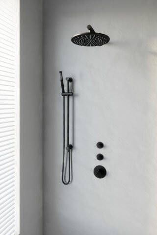 Brauer Black Edition doucheset glijstang rechte muurbuis en staafhanddouche 30 zwart