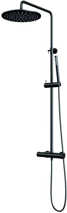 Brauer Black Edition Regendoucheset opbouw hoofddouche 30cm glijstang handdouche staaf 1 stand gladde knoppen mat zwart 5-S-007-3 - Foto 4