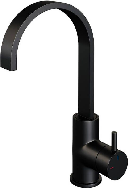 Brauer Wastafelkraan Black Edition S2 Coldstart Opbouw Hoog Mengkraan Mat Zwart 1 Greeps Draaibare Uitloop