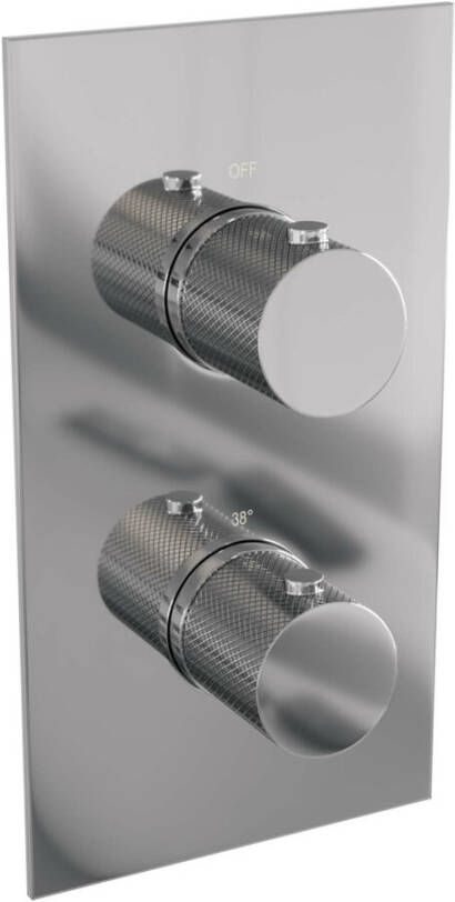 Brauer Chrome Carving inbouwthermostaat met inbouwdeel 2 carving knoppen chroom 5-CE-092