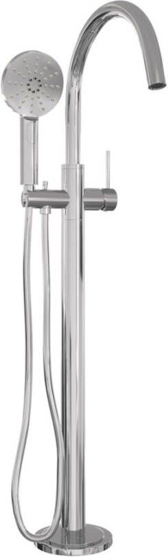 Brauer Chrome Carving vrijstaande badkraan set met ronde handdouche chroom