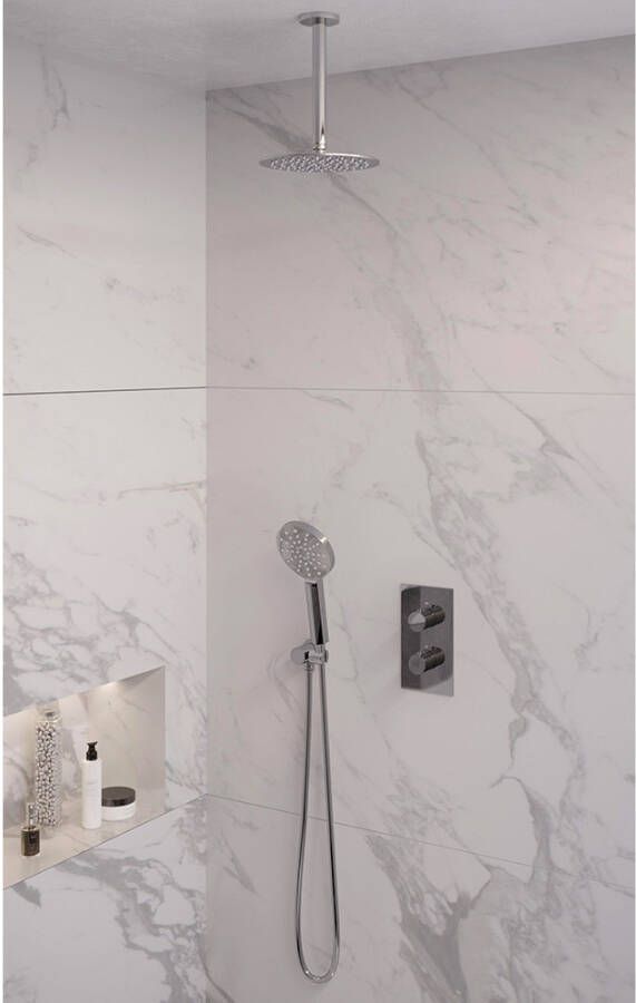 Brauer Chrome Edition doucheset met ronde handdouche 3-weg 20 chroom