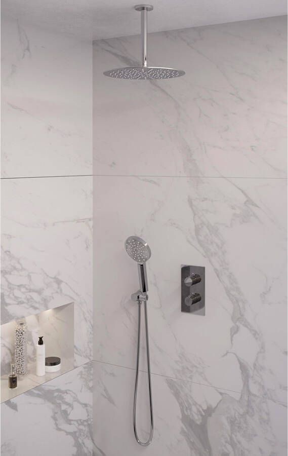 Brauer Chrome Edition doucheset met ronde handdouche 3-weg 30 chroom