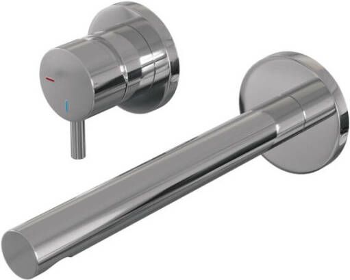 Brauer Inbouw Wastafelmengkraan Chrome Edition Coldstart Rechte Uitloop Korte Ronde Hendel Links Chroom PVD Met Rozetten - Foto 2