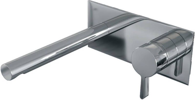 Brauer Chrome Edition Wastafelmengkraan inbouw gebogen uitloop links hendel middel dik afdekplaat model E 1 chroom 5-CE-004-B1 - Foto 3