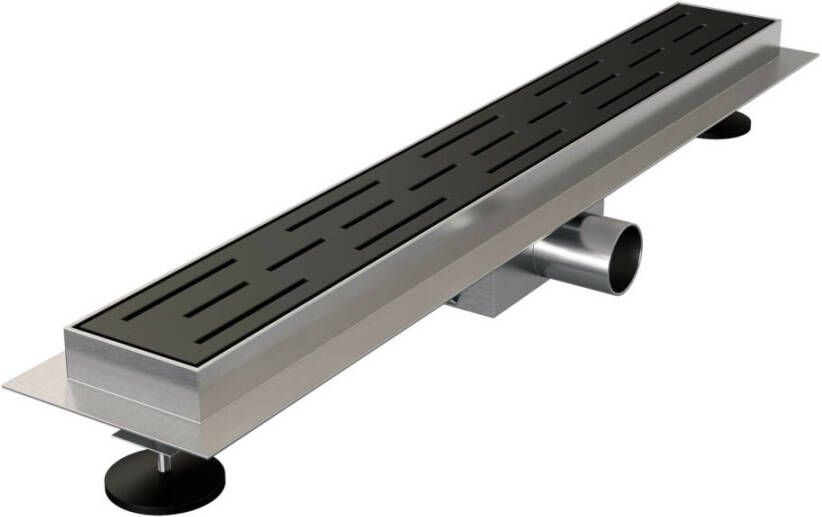 Brauer Douchegoot StanDrain 50x7 cm Zwart Vloerflens Inclusief Kunststof Sifon Verstelbare Poten - Foto 2