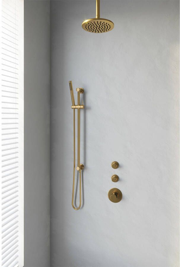 Brauer Gold Edition doucheset glijstang en staafhanddouche 20 goud