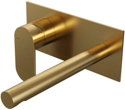 Brauer kranen Brauer Gold Edition inbouw wastafelkraan met rechte uitloop en brede staaf 20x9 goud