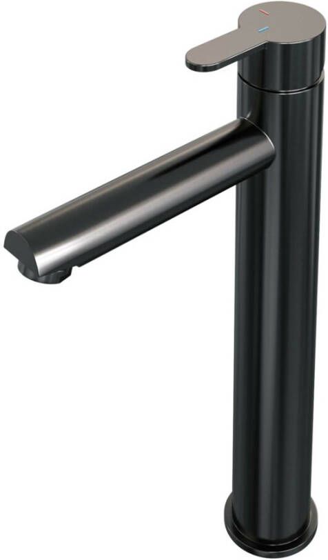 Brauer Wastafelmengkraan Gunmetal Edition Coldstart Opbouw Hoog Korte Platte Hendel Geborsteld Gunmetal PVD