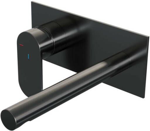 Brauer Gunmetal Edition inbouw wastafelmengkraan met rechte uitloop rechts en afdekplaat model C2 Gunmetal geborsteld PVD 5-GM-083-S3 - Foto 3